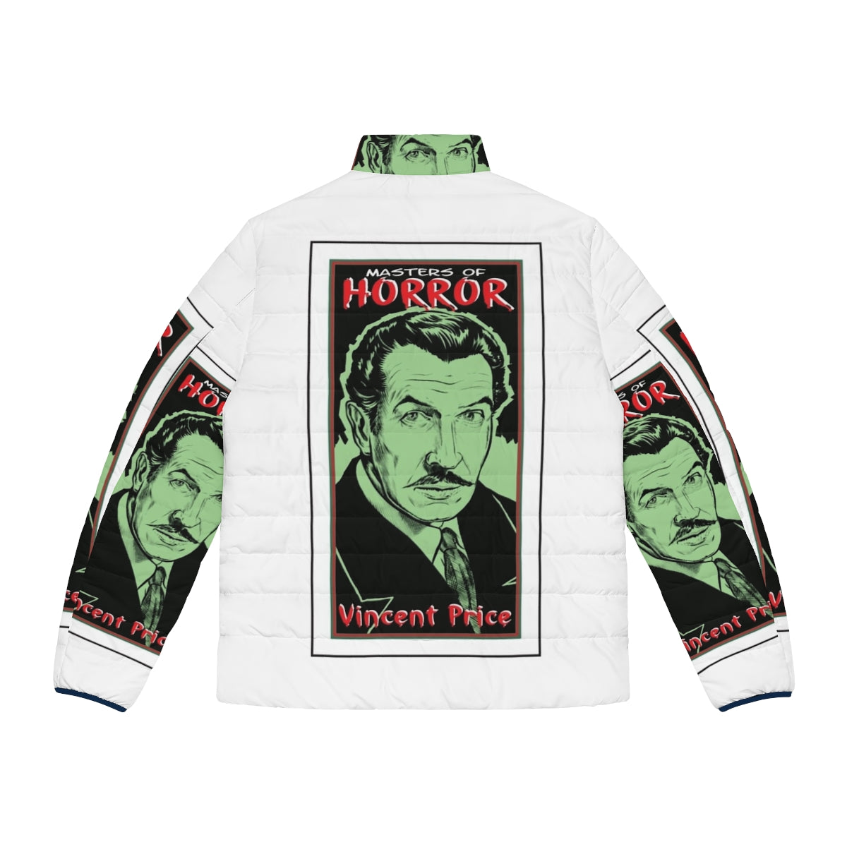 Vincent Price Master of Horror Puffer Jacket with horror movie icons - Back