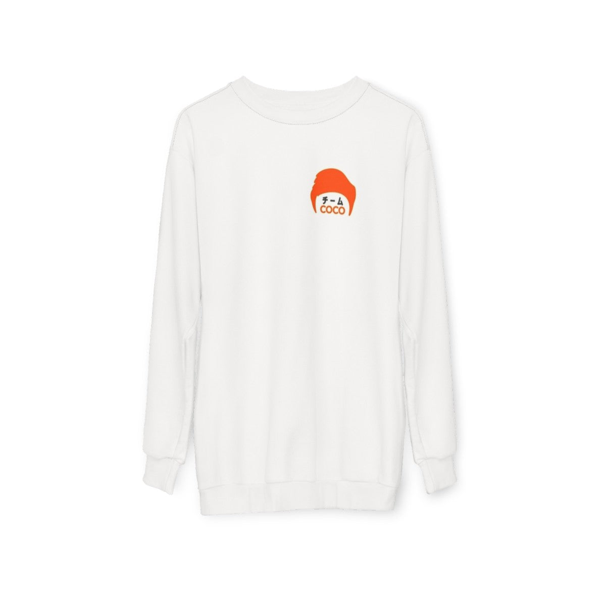 Conan O'Brien Team Coco Japanese Kanji Graphic Sweatshirt - hanging