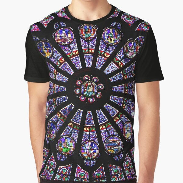 Notre Dame Cathedral Rose Window Graphic T-Shirt