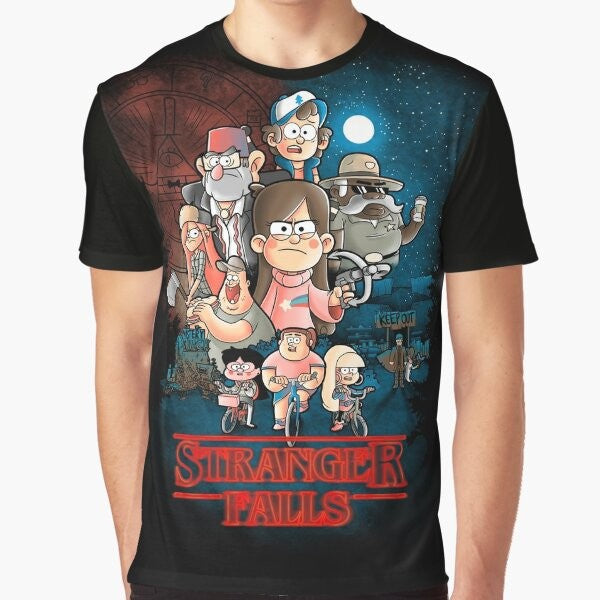 Stranger Things and Gravity Falls mashup graphic t-shirt