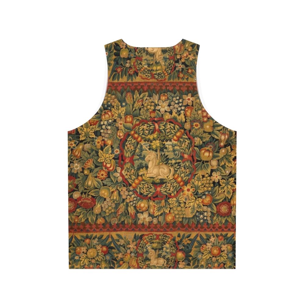 Medieval Unicorn Floral Tapestry Tank Top - Back