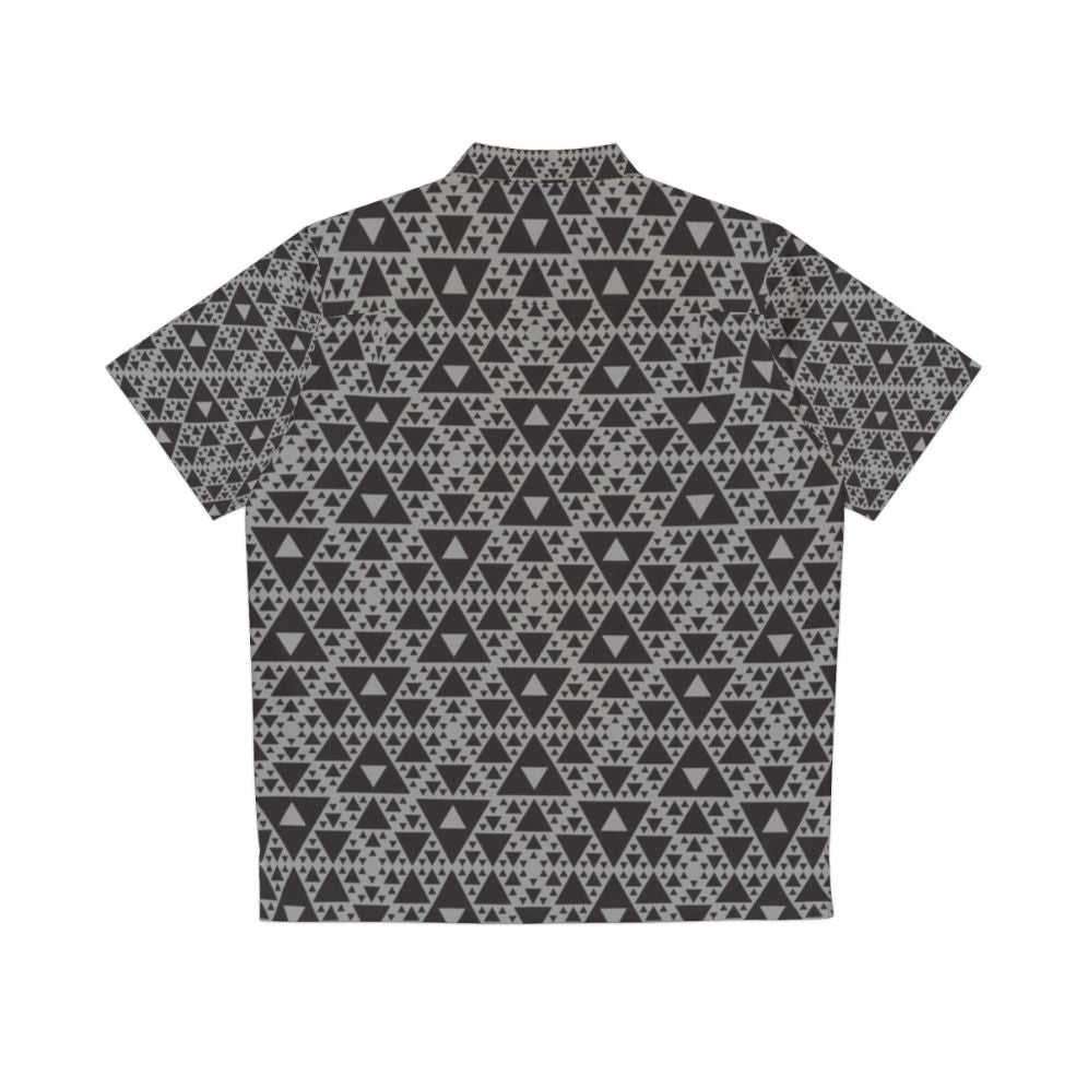 Motion Capture Pattern Hawaiian Shirt with Spiderman Inspired Sierpinski Triangle Design - Back