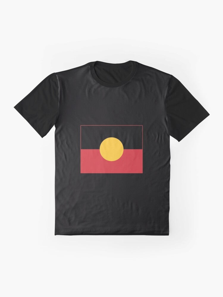 Aboriginal Flag Graphic T-Shirt showcasing the colors and design of the Australian Aboriginal Flag - Flat lay