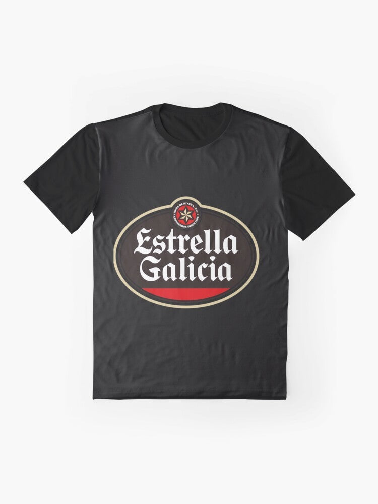 Estrella Galicia Spanish Beer Graphic T-Shirt - Flat lay