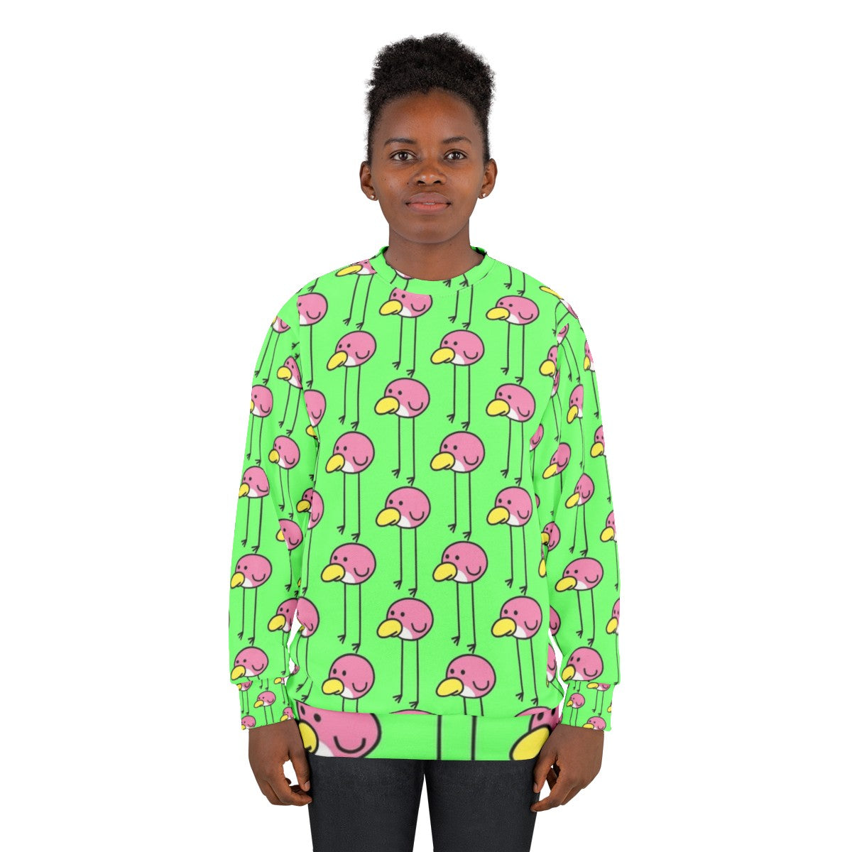 Flock Step Sweatshirt - Huebird-Inspired Pastel Pink Crewneck - women