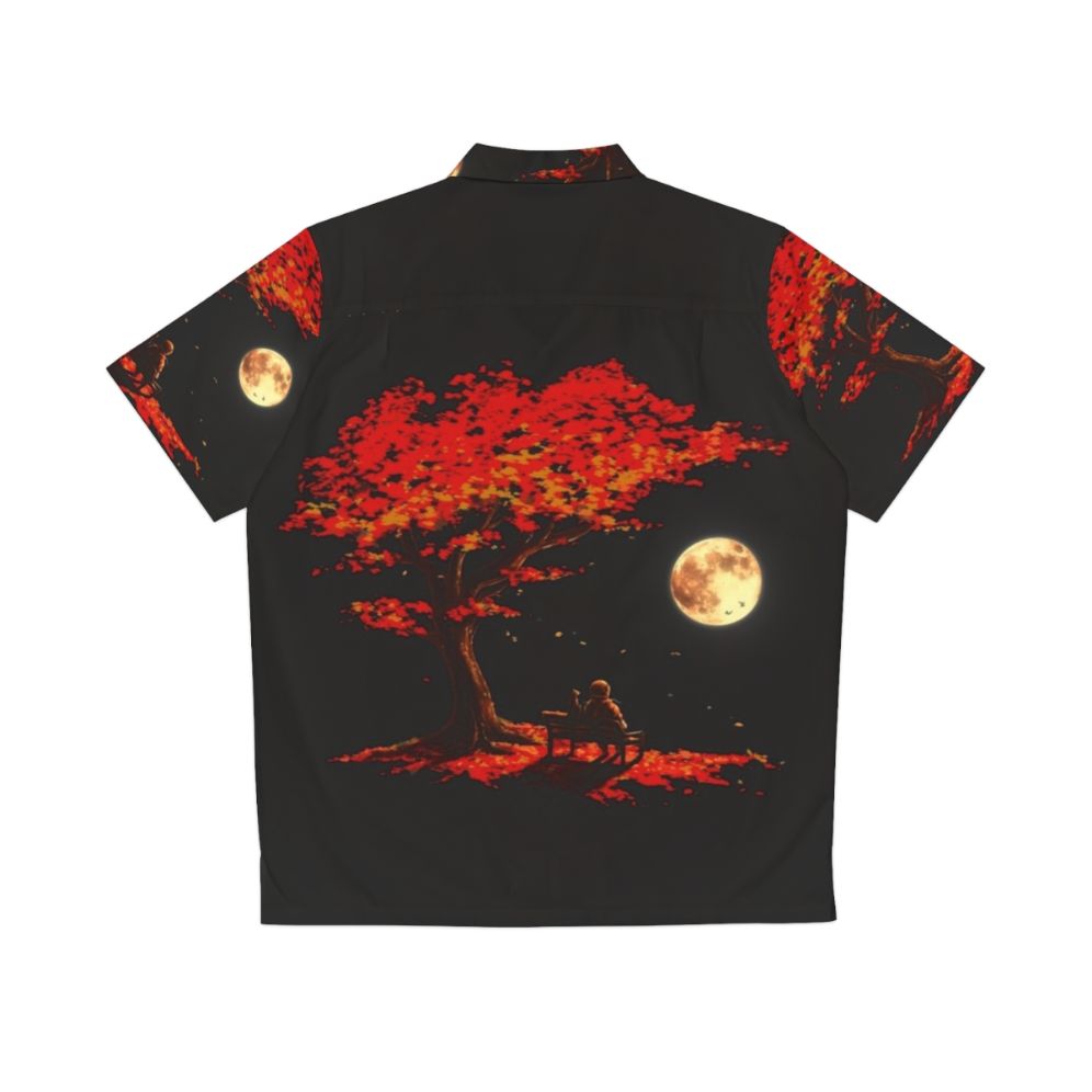 Autumn Moon Hawaiian Shirt with nature and space elements - Back