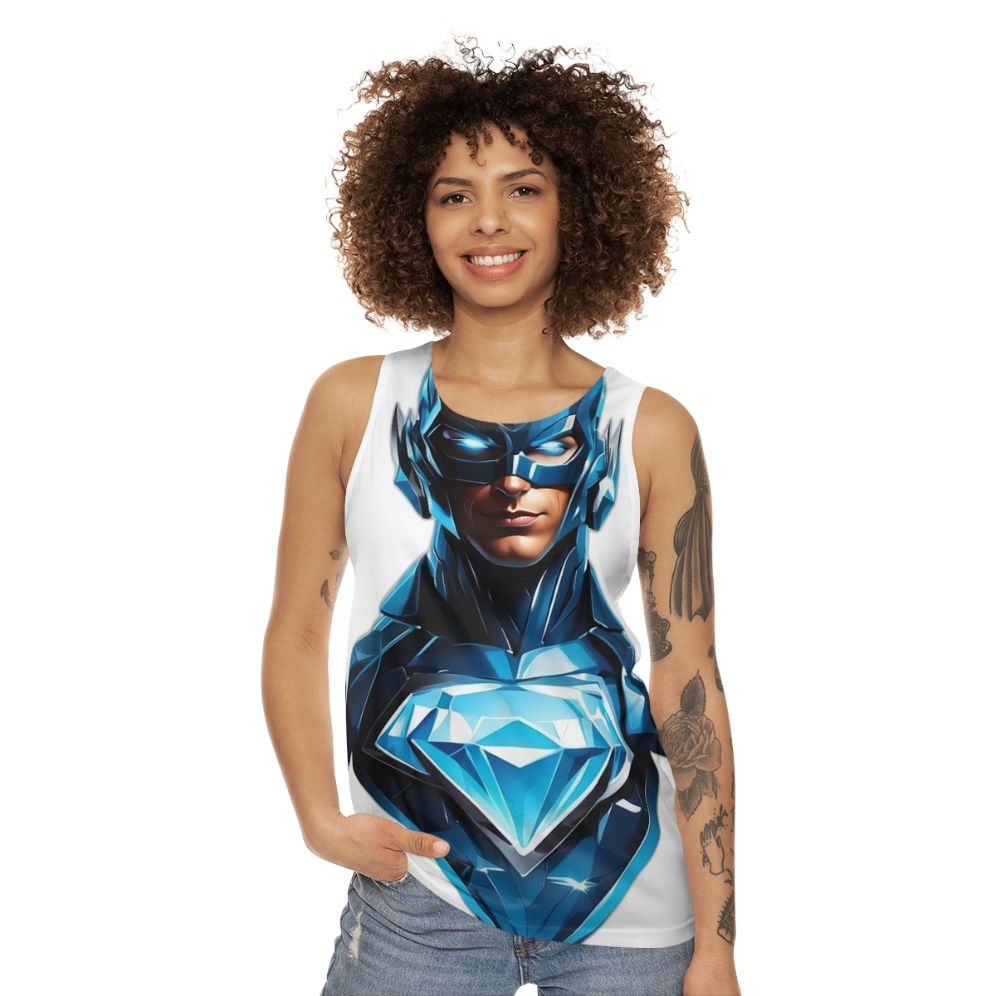 Superhero Unisex Tank Top with Glowing Diamond Logo - women