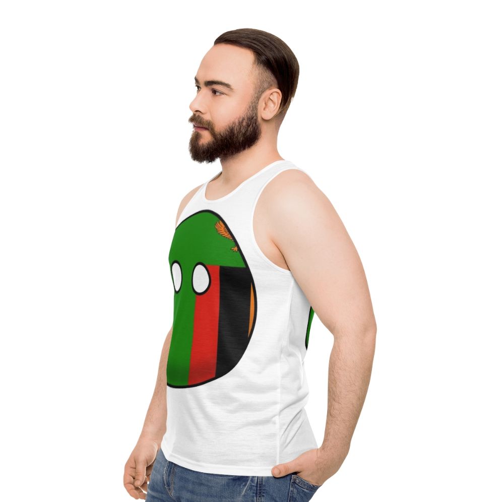 Zambia flag countryball design on a unisex tank top - men side