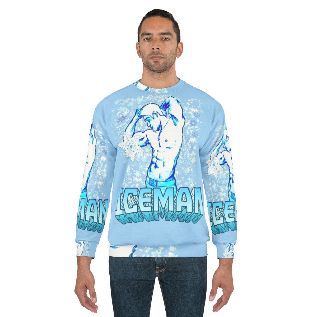 Iceman superhero sweatshirt featuring the X-Men character - men