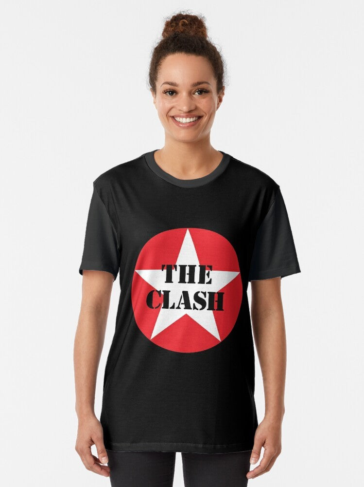 The Clash Punk Rock Graphic T-Shirt featuring the iconic London Calling album cover - Women