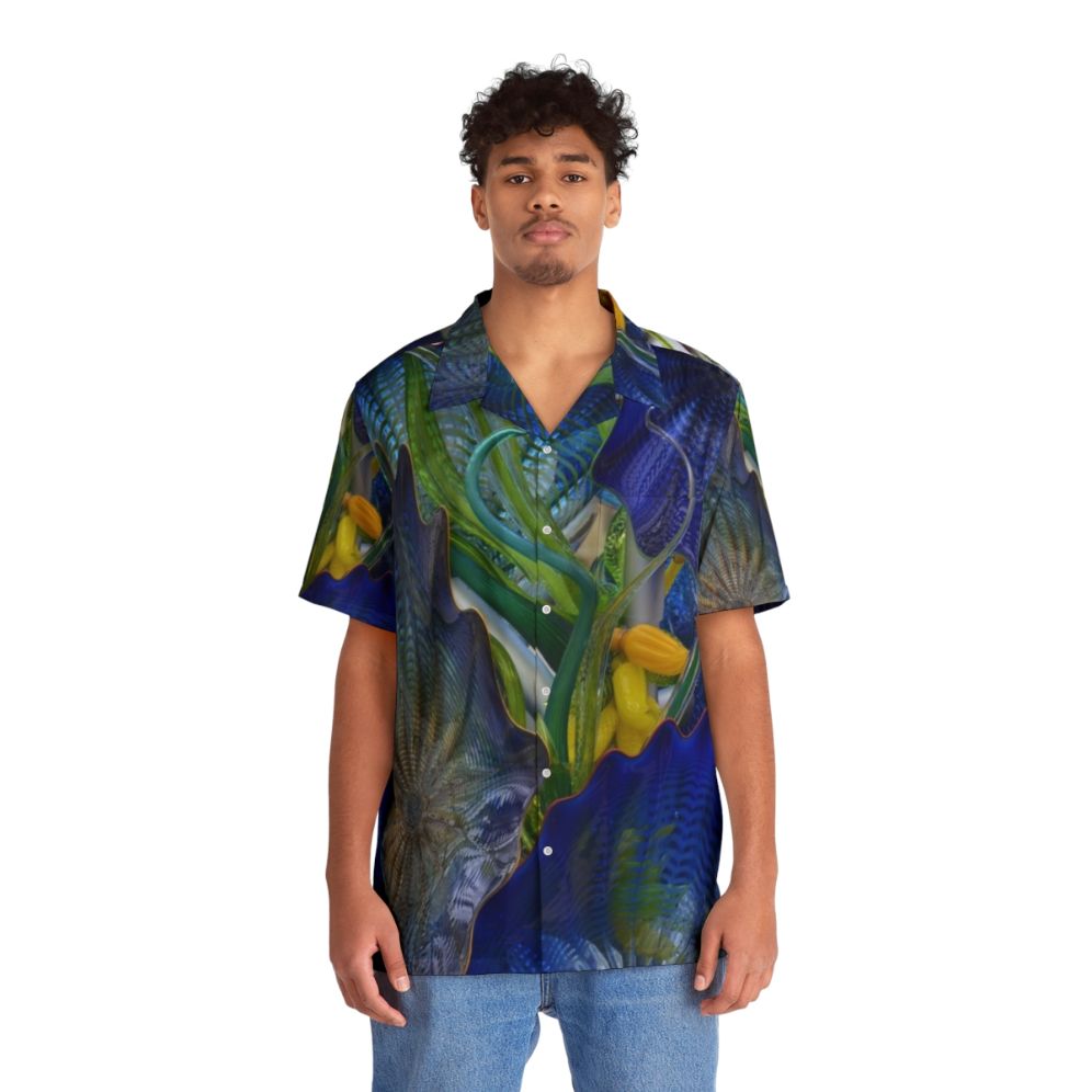 Chihuly inspired abstract glass Hawaiian shirt - People Front