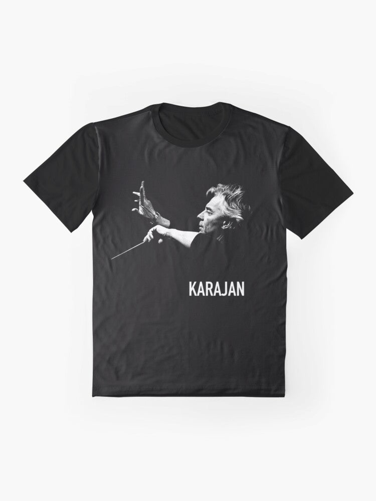 Karajan Graphic Orchestra T-Shirt with Symphony and Conductor Motif - Flat lay