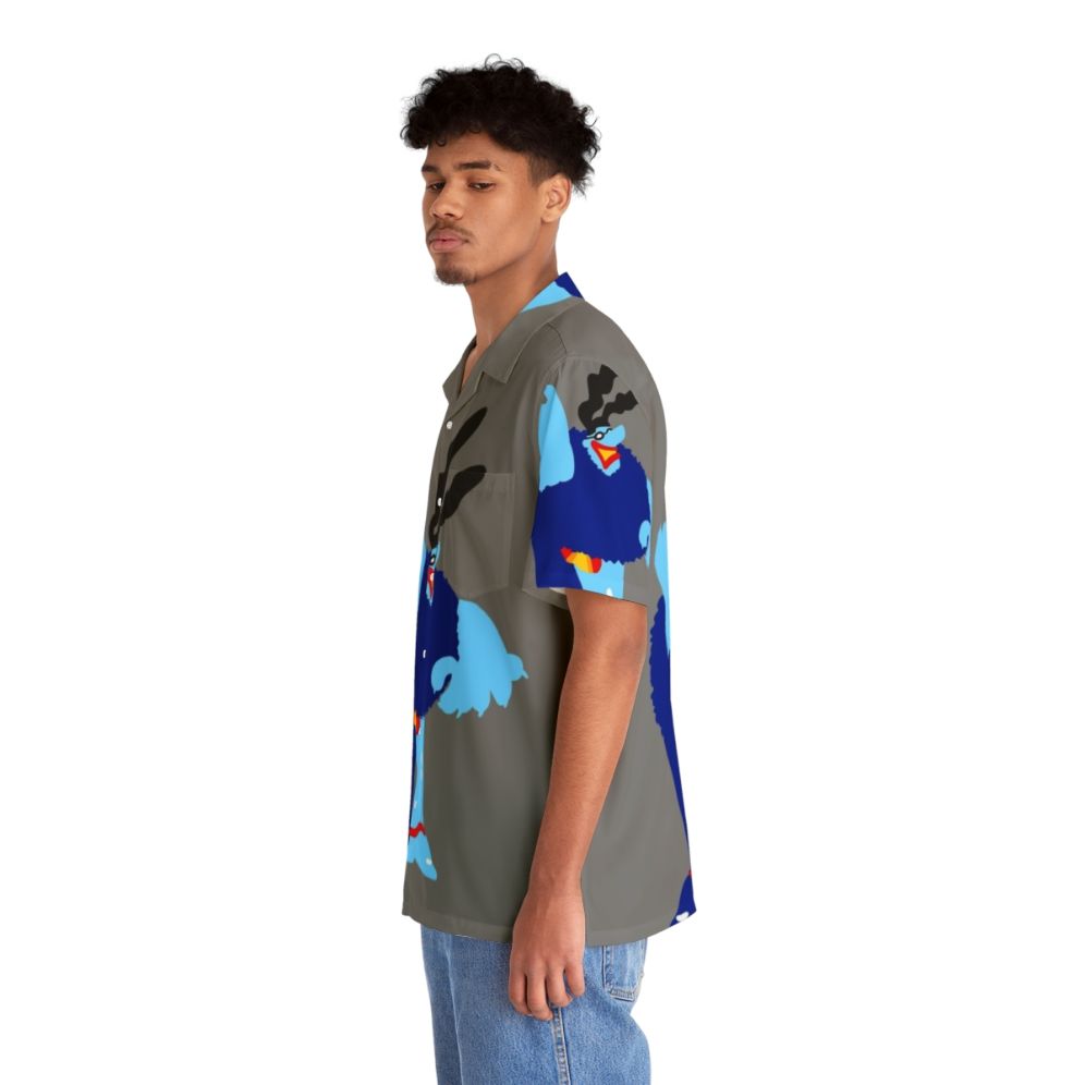 Classic blue hawaiian shirt with retro rock music and beatles inspired design - People Left