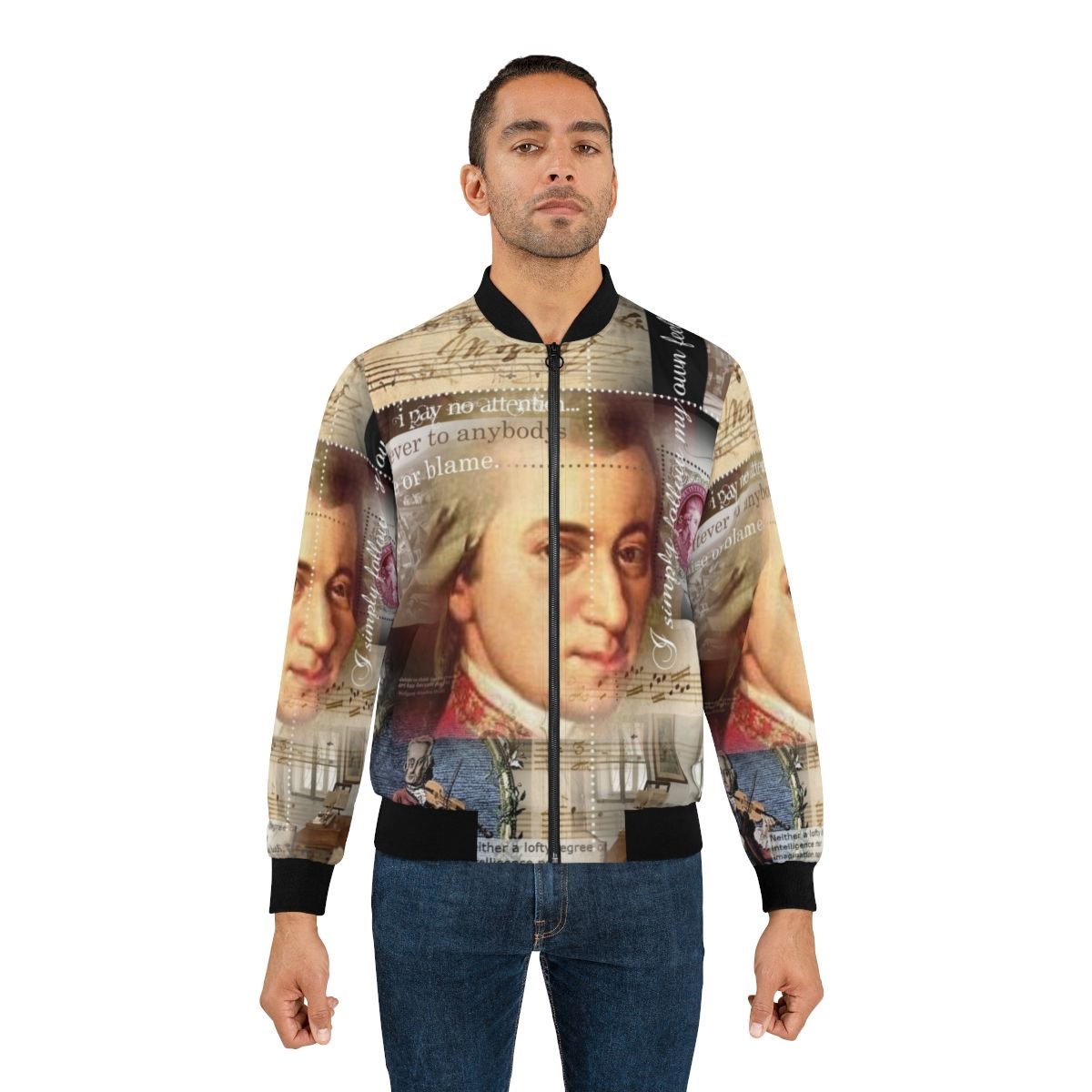 Mozart Inspired Bomber Jacket - Celebrate the Musical Genius of the Classical Composer - Lifestyle