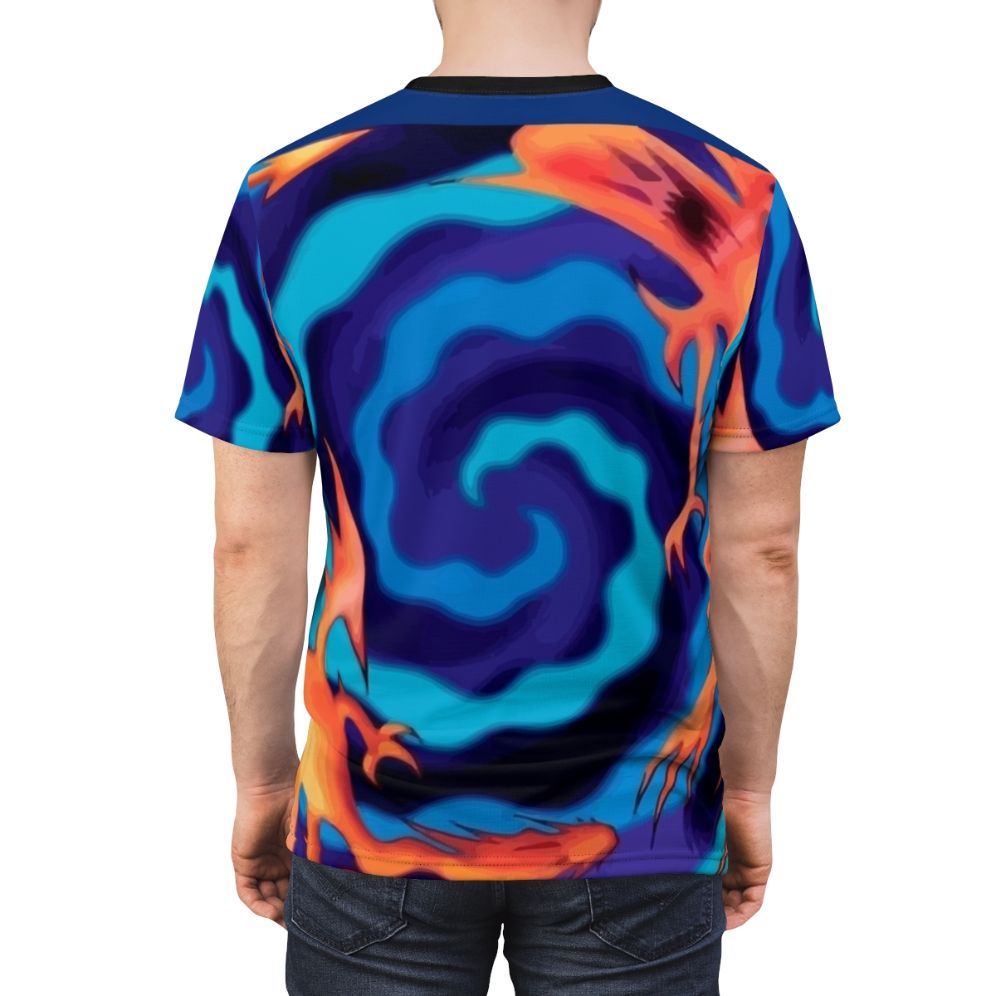 Yugioh-inspired polymerization and fusion anime graphic t-shirt - men back