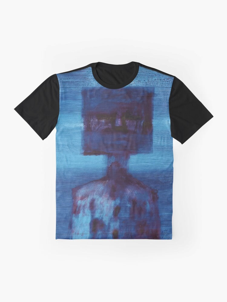 Sidney Nolan Australian Artist Graphic T-Shirt featuring Ned Kelly series and outback landscapes - Flat lay