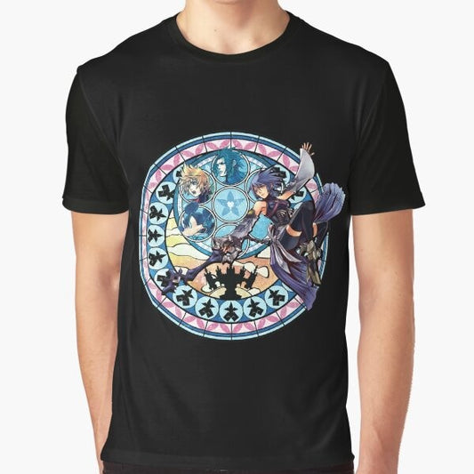 Kingdom Hearts Aqua's Heart Graphic T-Shirt featuring the character Aqua from the Kingdom Hearts video game series.