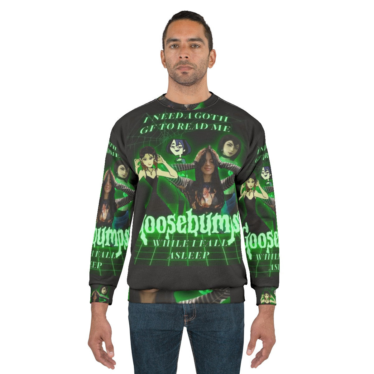 Goth GF Goosebumps themed gothic sweatshirt - men