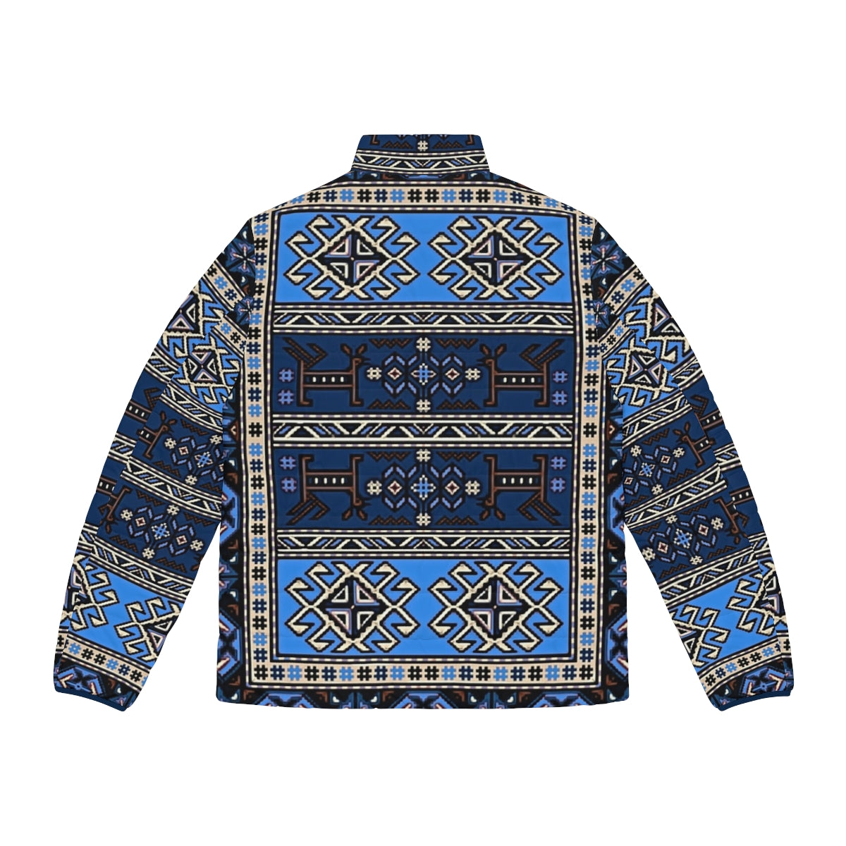 Armenian art pattern puffer jacket with traditional motifs - Back