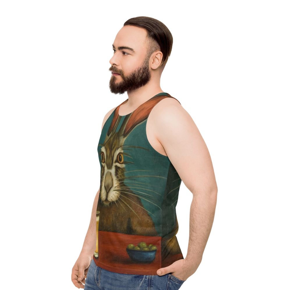 Funny bunny hopping tank top - men side