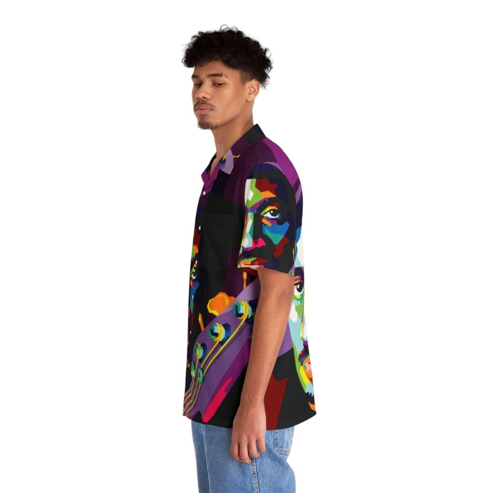 Retro Pop Art Hawaiian Shirt with Jazz Musician Marcus Miller - People Left