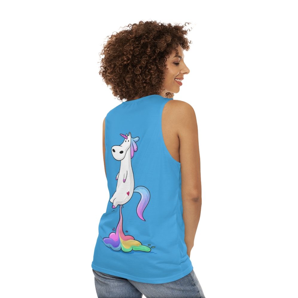 Unicorn Fart Unisex Tank Top - women back