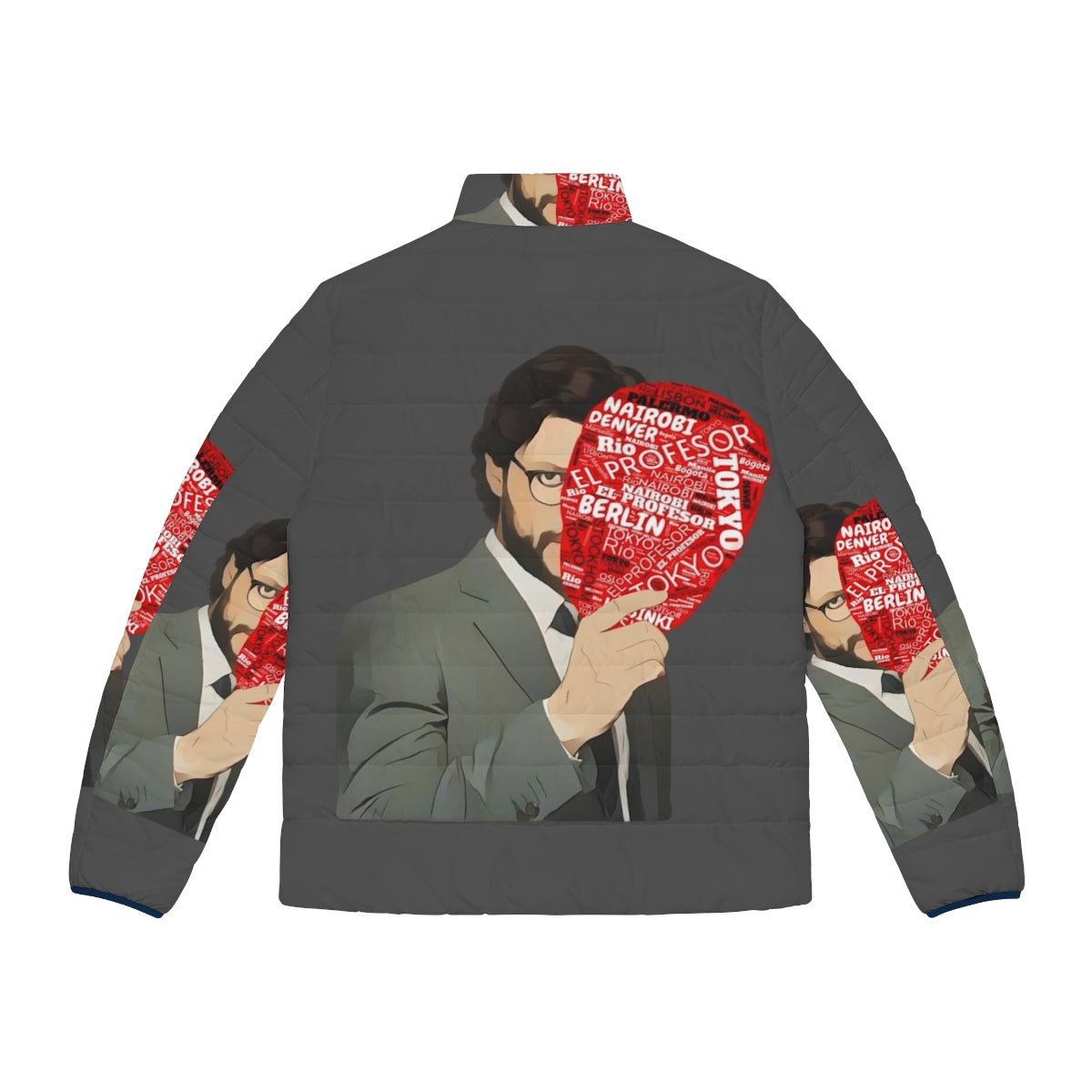 Money Heist The Professor Puffer Jacket - Back