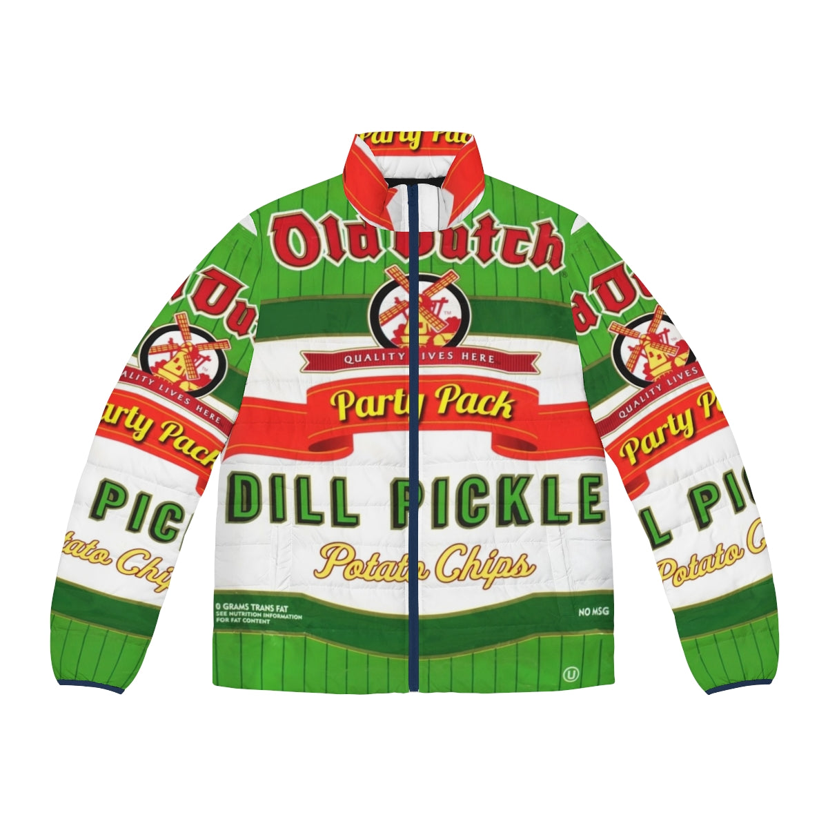 Old Dutch Dill Pickle Chips Puffer Jacket with a warm, insulated design