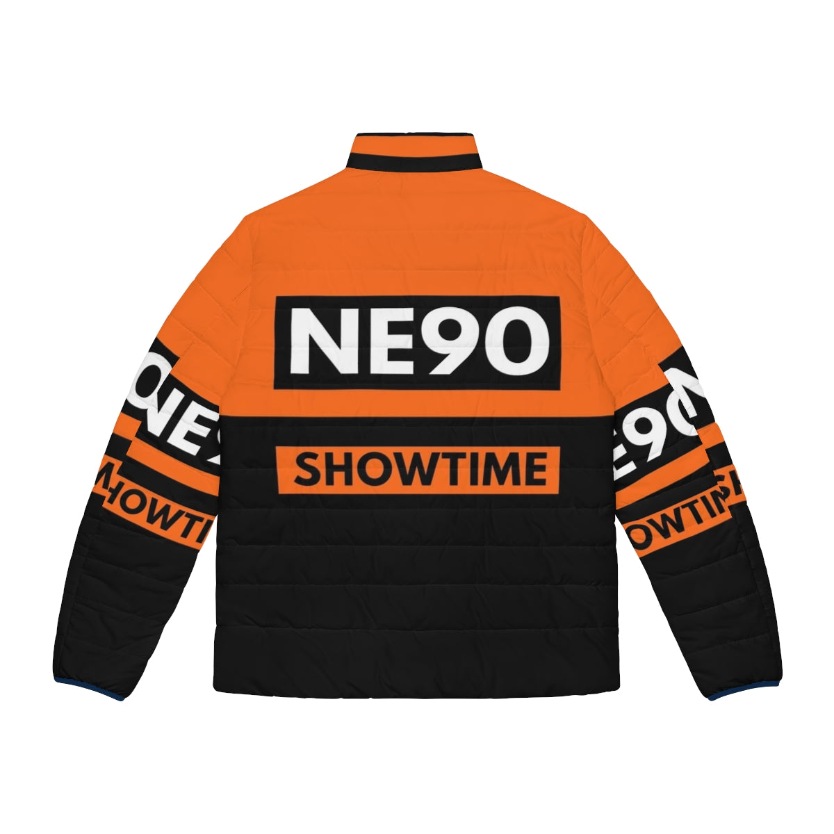 Nitzer Ebb Showtime Puffer Jacket featuring electronic and industrial music inspired design - Back