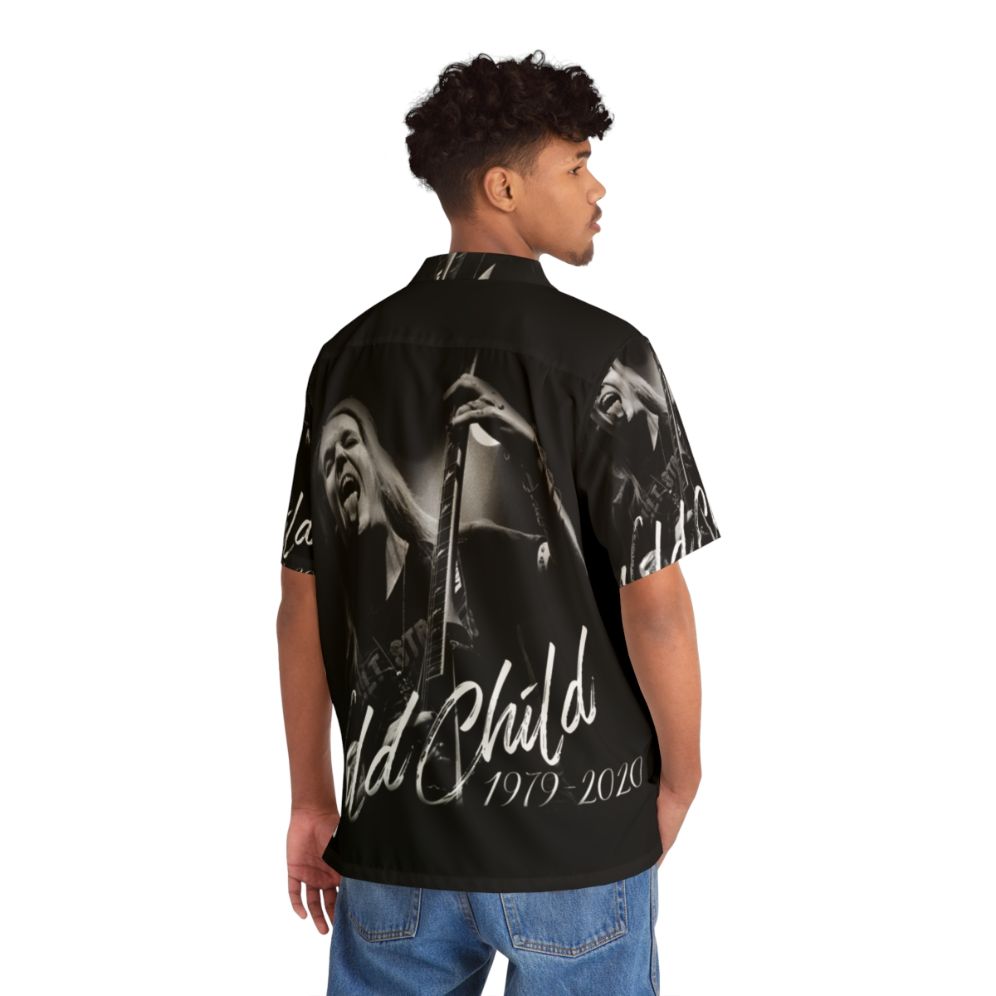 Alexi Laiho Wild Child Rip Hawaiian Shirt - Flat lay