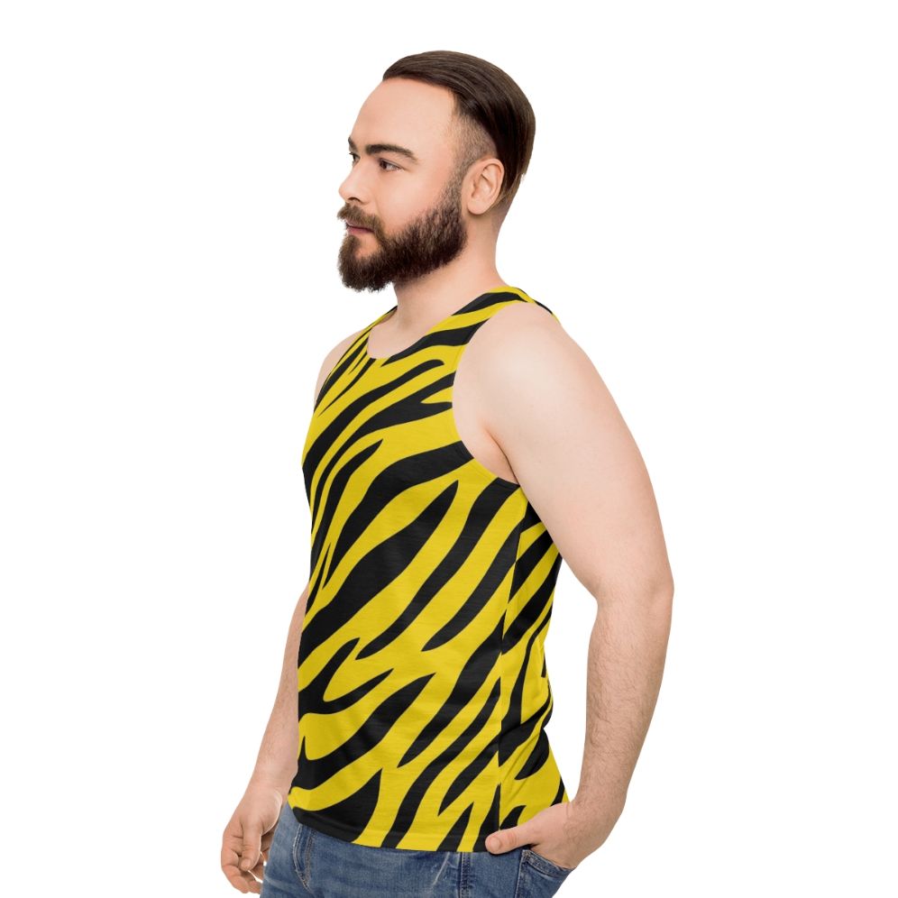 Unisex tank top featuring a vibrant tiger stripes pattern - men side