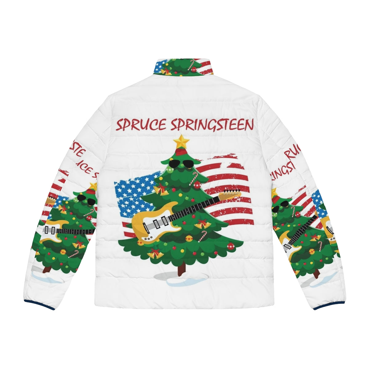 Bruce Springsteen Spruce Puffer Jacket with the E Street Band logo - Back