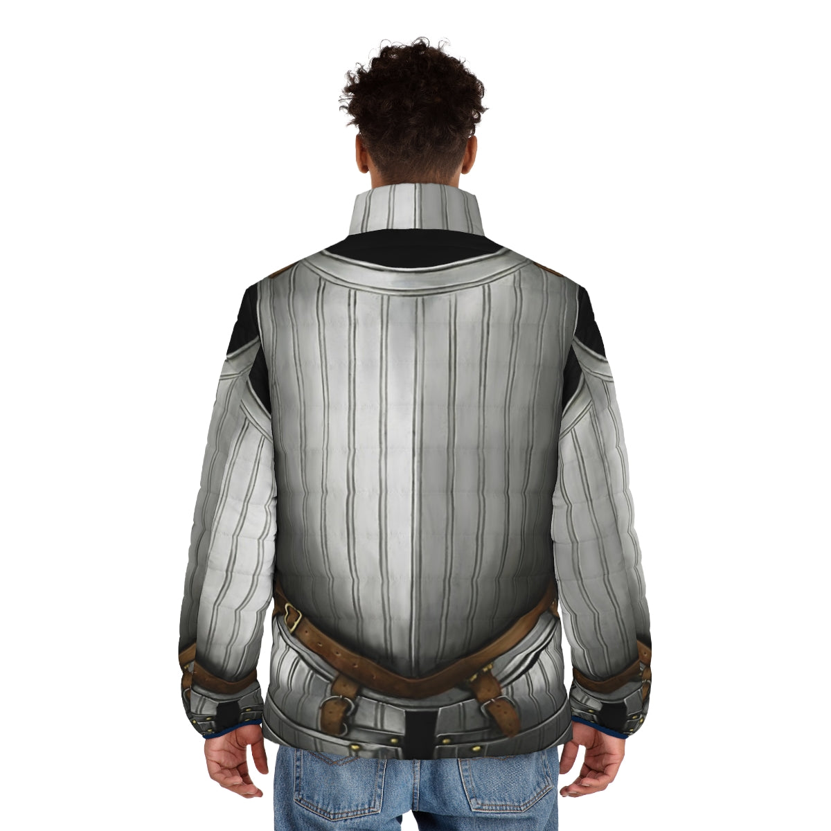 17th century cuirass puffer jacket, historical armor replica, medieval knight armor - men back