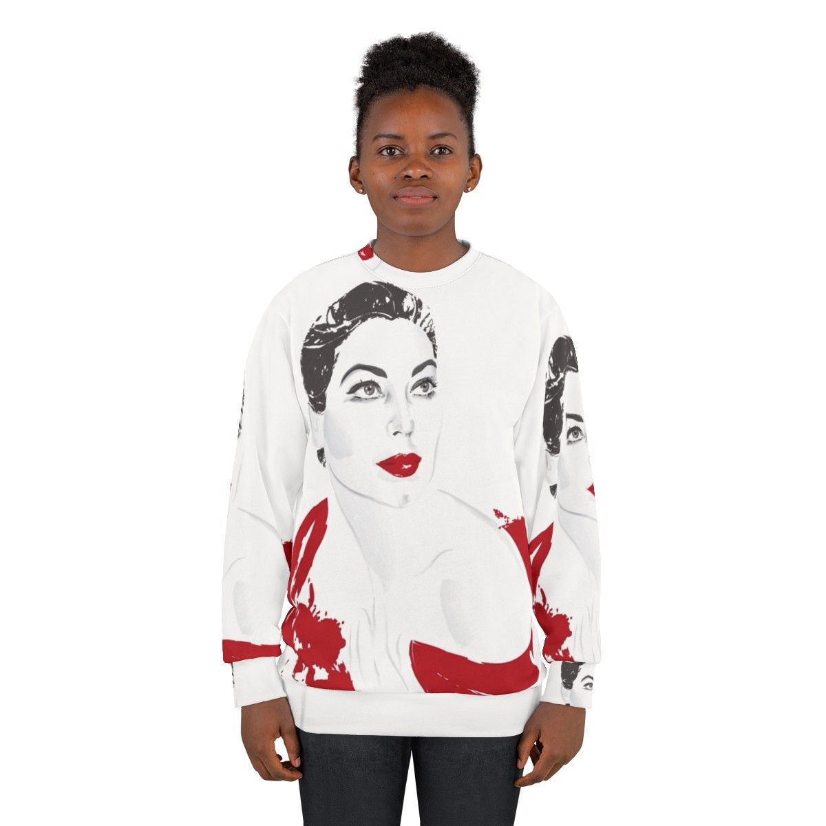 Ava Gardner Red Sweatshirt - Movie Star Icon Fashion - women