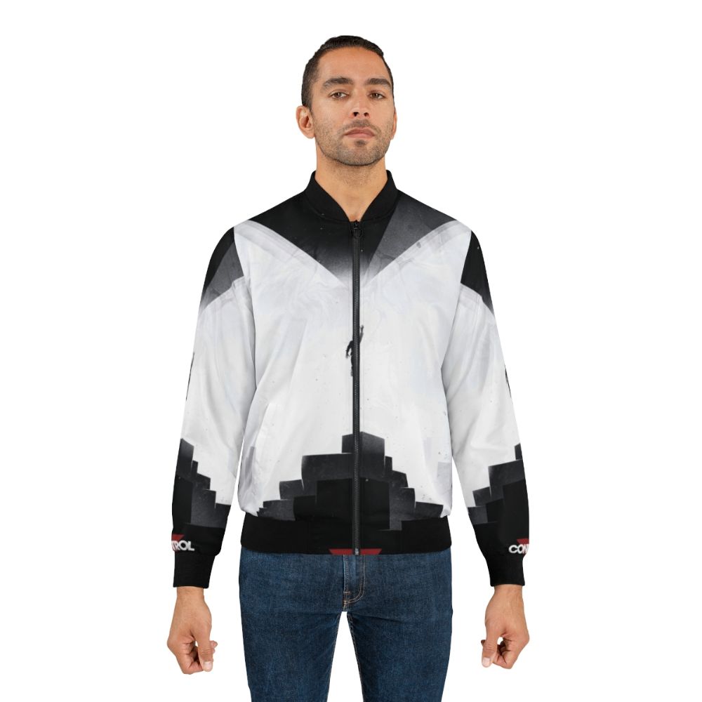 Federal Bureau of Control Bomber Jacket featuring game art design - Lifestyle