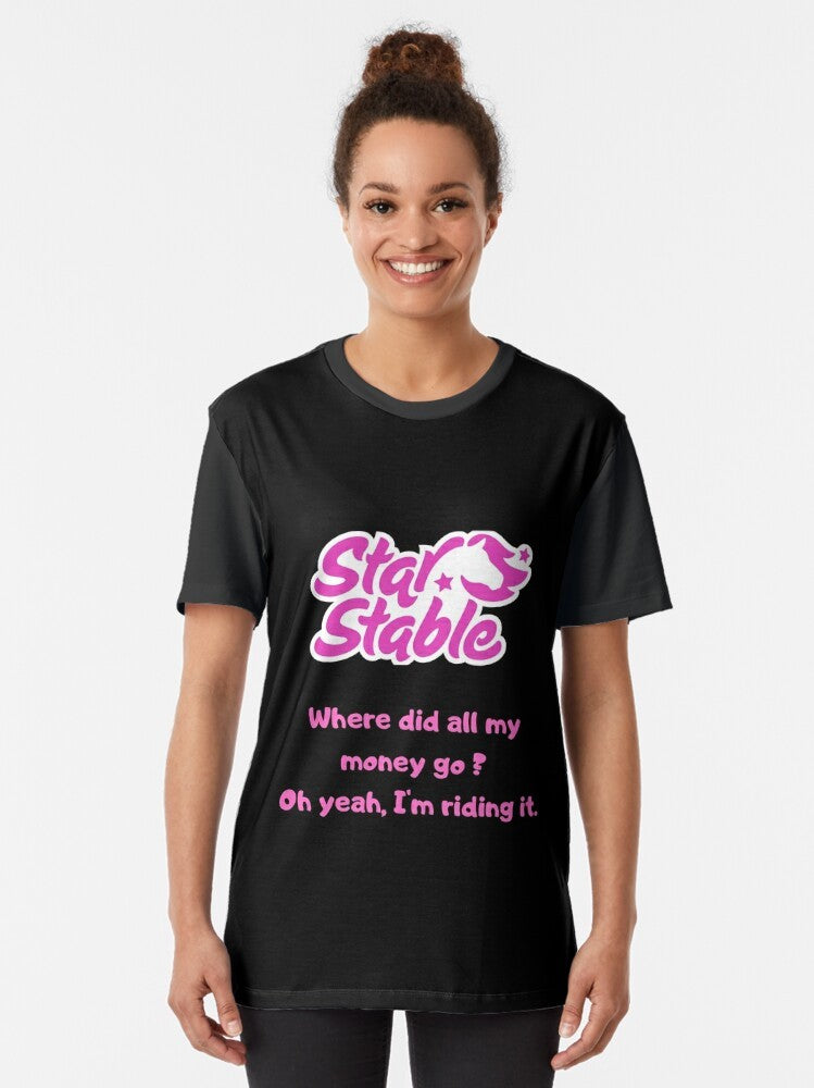 Star Stable horse game graphic t-shirt design featuring a quote or meme - Women