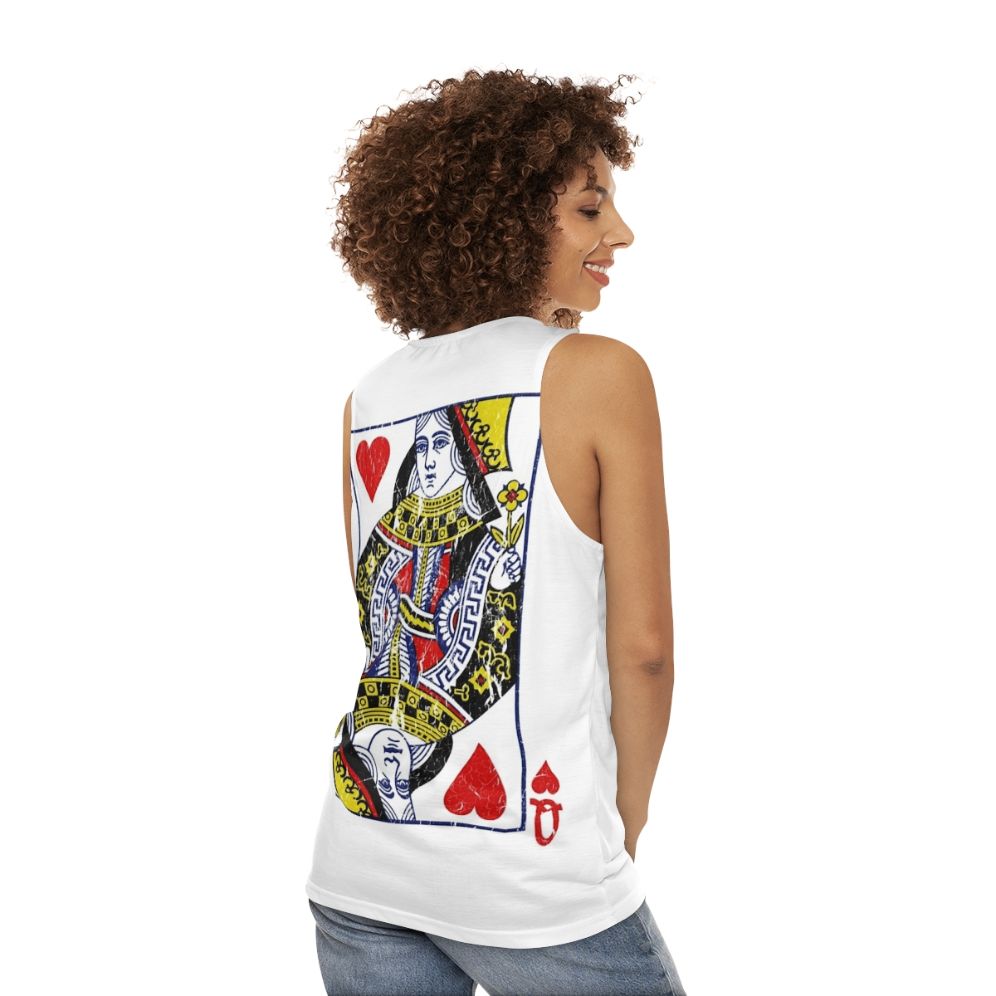 Queen of Hearts Playing Card Unisex Tank Top - women back