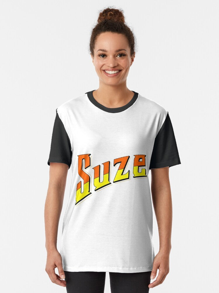 Suze cocktail graphic t-shirt with humorous gentian liquor design - Women