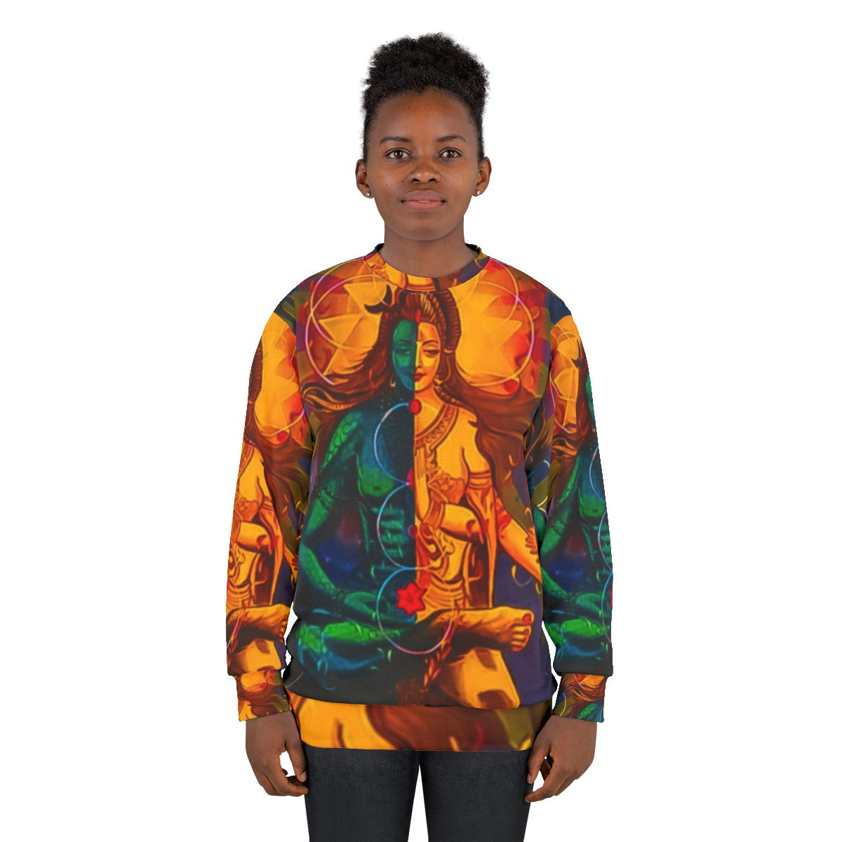 Hindu God Shiva and Goddess Parvati Spiritual Sweatshirt - women