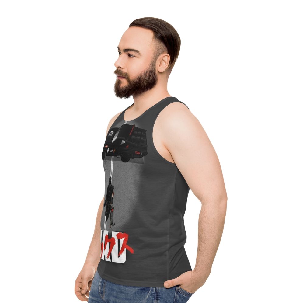 Mad Warrior Unisex Tank Top - Apocalyptic 80s Movie Clothing - men side