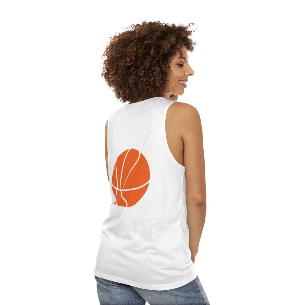 Unisex basketball lover's tank top - women back