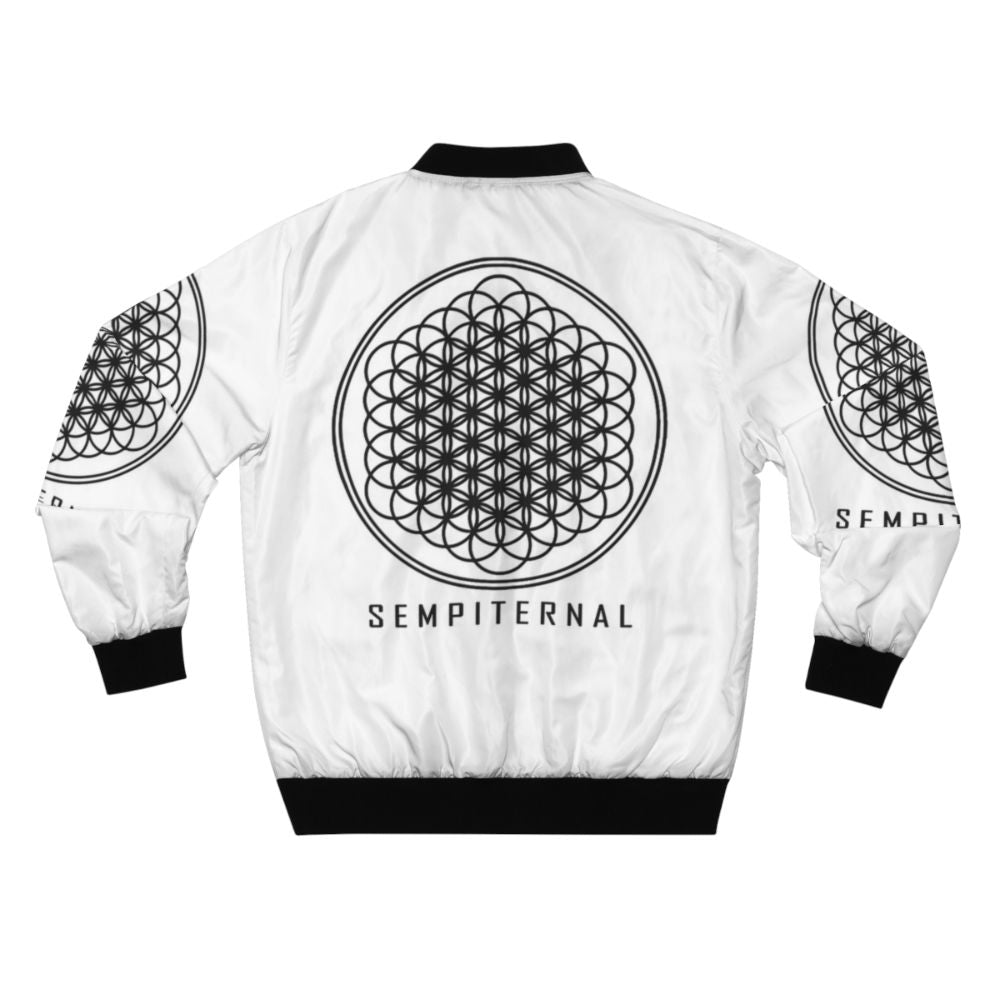 Bring Me The Horizon Vintage Black Bomber Jacket with Graphic Logo Design - Back