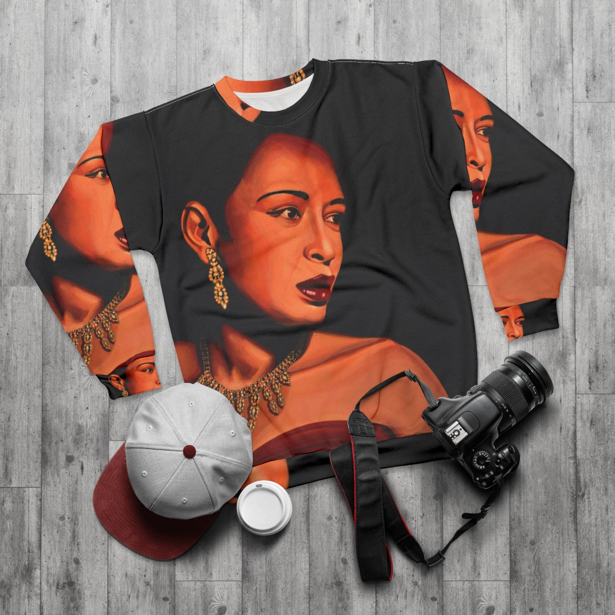 Billie Holiday Portrait Sweatshirt - flat lay