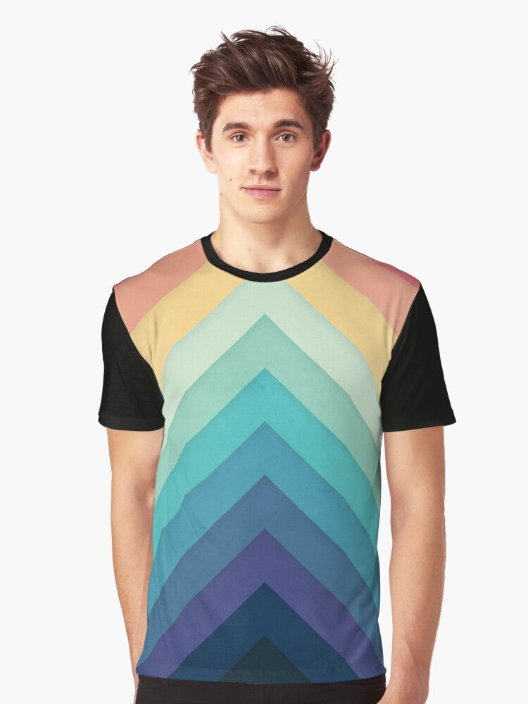 Retro chevron abstract graphic design on a t-shirt - Men