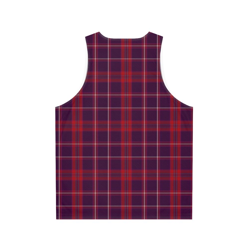 Tartan red unisex tank top - Back