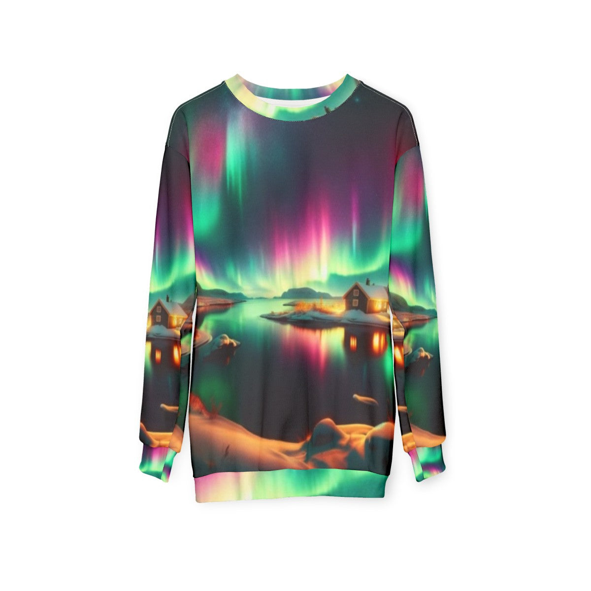 Northern Lights Aurora Borealis Sweatshirt - hanging