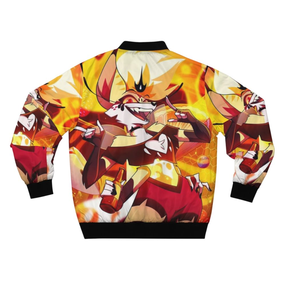 Helluva Boss Beelzebub Anime Bomber Jacket featuring the demon lord Beelzebub from the popular series - Back