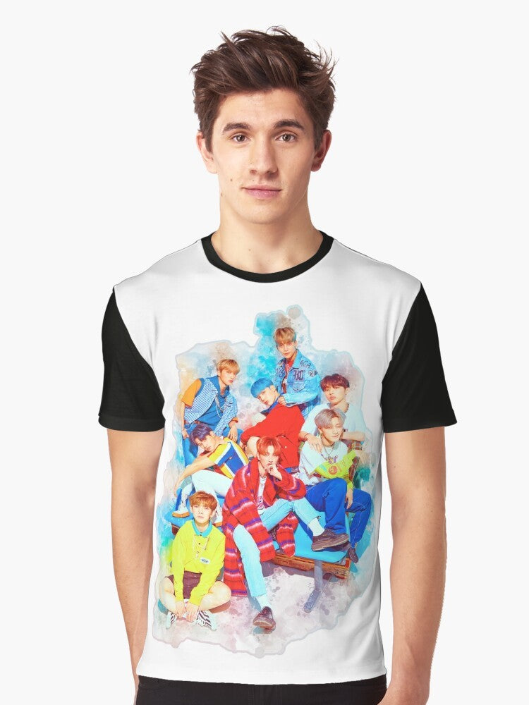 ATEEZ Graphic T-Shirt featuring the K-pop boy band members - Men