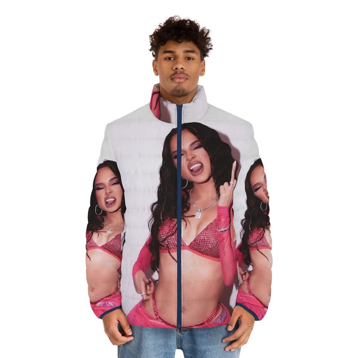 Becky G Puffer Jacket - Stylish urban fashion for reggaeton fans - men front