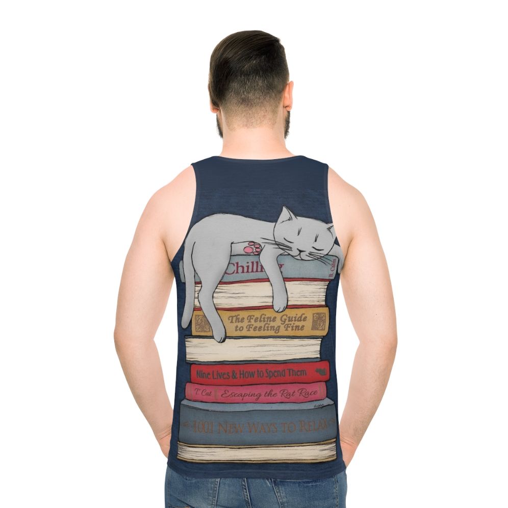 Chill Like a Cat Unisex Tank Top - men back